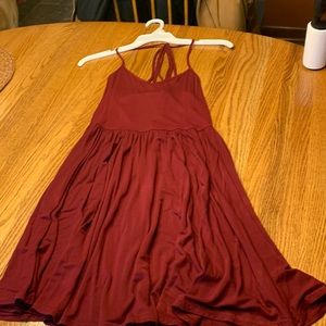 Burgundy dress with back design